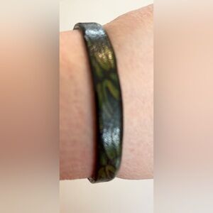 Vintage Hand-Tooled Leather Cuff Bracelet | Boho Western Floral Design